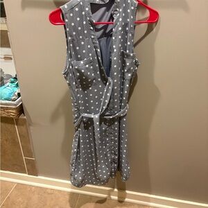 Express Gray Polka Dot Dress with White Dots